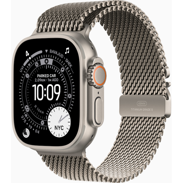 Watch Ultra 3 GPS + Cellular 49mm Natural Titanium Case with Natural Titanium Milanese Loop - Small