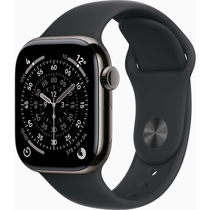 Watch Series 11 GPS + Cellular 46mm Slate Titanium Case with Black Sport Band - S/M