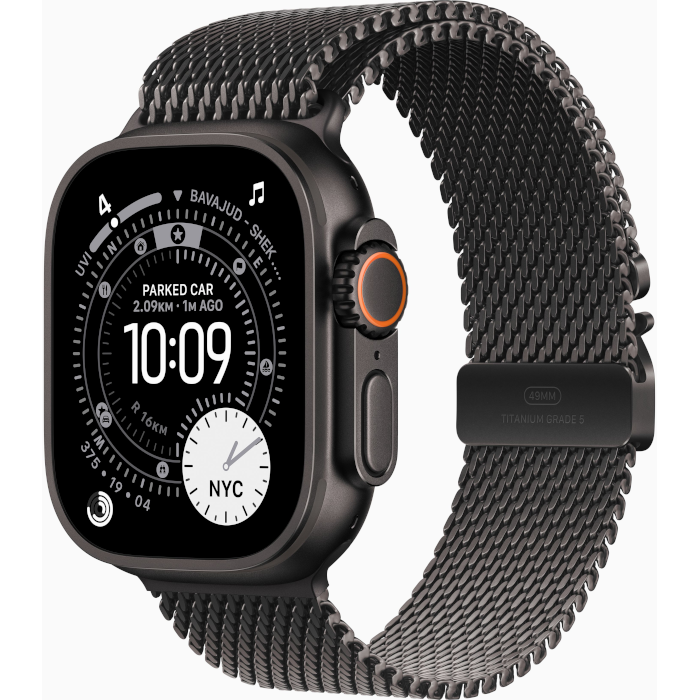 Watch Ultra 3 GPS + Cellular 49mm Black Titanium Case with Black Titanium Milanese Loop - Large