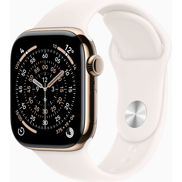 Watch Series 11 GPS + Cellular 46mm Gold Titanium Case with Light Blush Sport Band - M/L