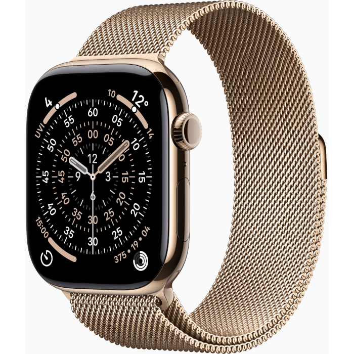 Watch Series 11 GPS + Cellular 46mm Gold Titanium Case with Gold Milanese Loop - M/L