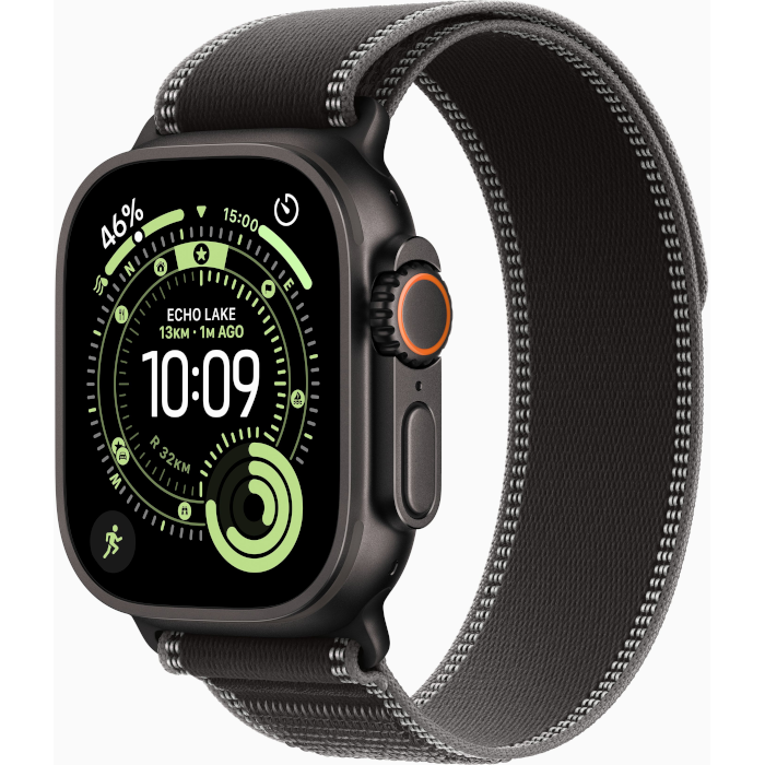 Watch Ultra 3 GPS + Cellular 49mm Black Titanium Case with Black/Charcoal Trail Loop - M/L