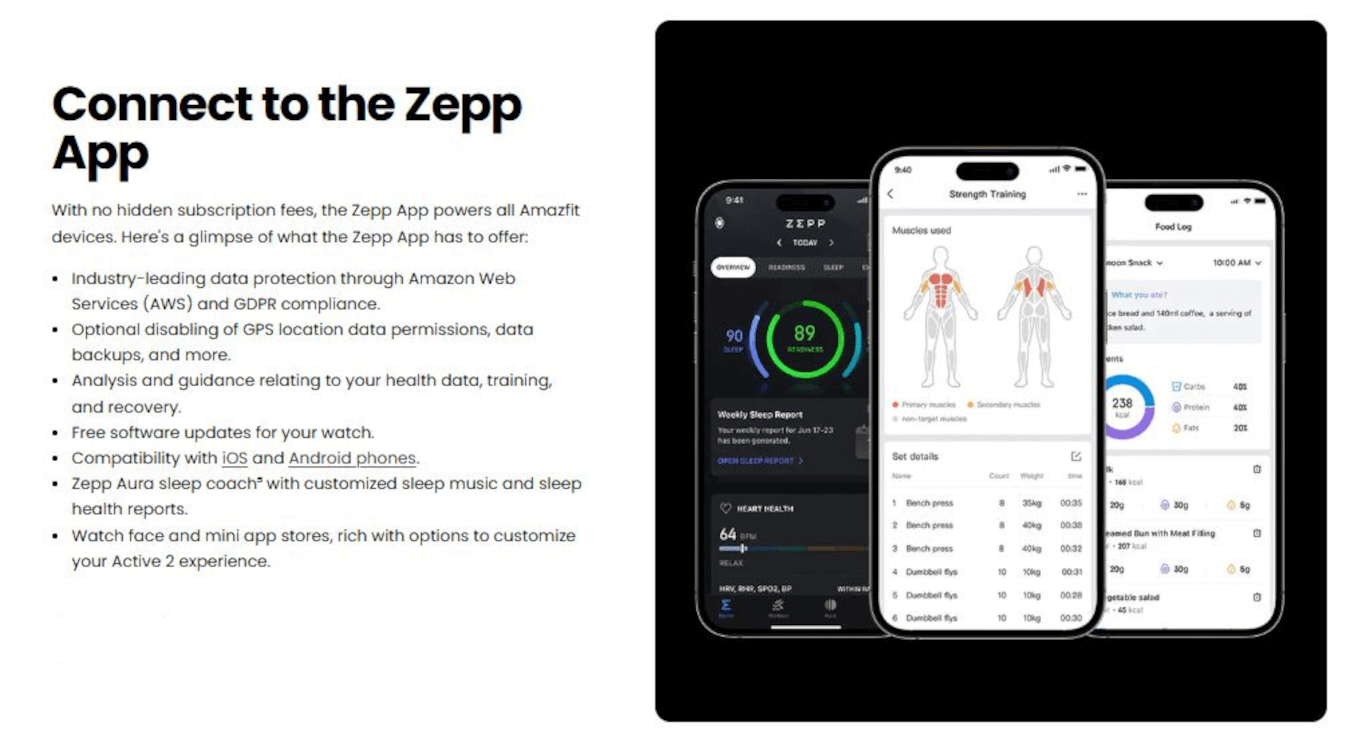 Active 2 (Round, Black Sport Silicone)