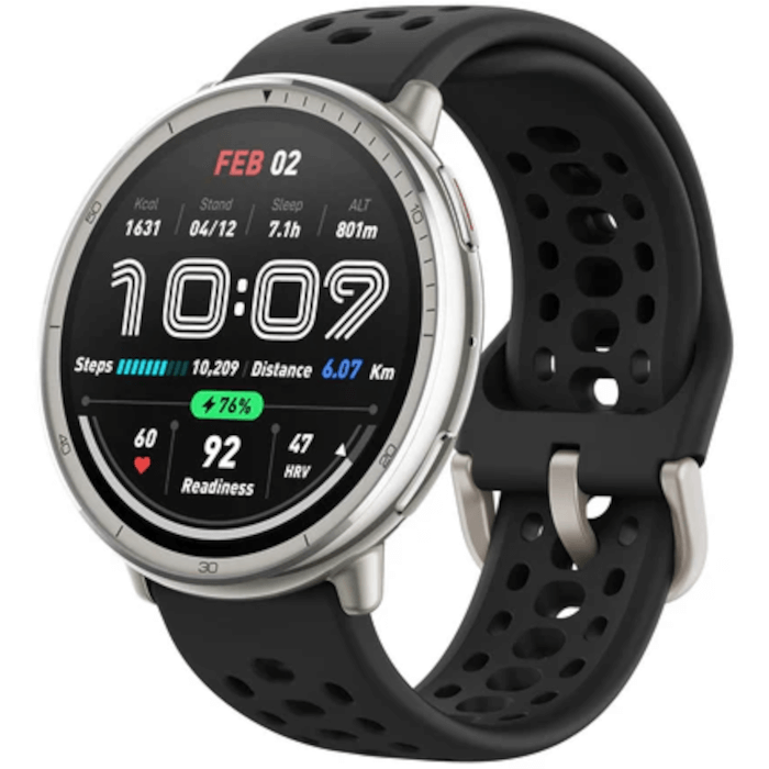 Amazfit Active 2 (Round, Black Sport Silicone)