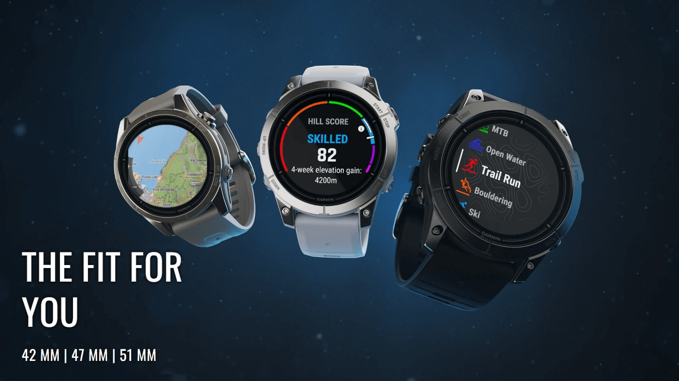 Epix Pro (Gen2) Sapphire Edition (42mm, Carbon Grey DLC, Black, Silicone Band)