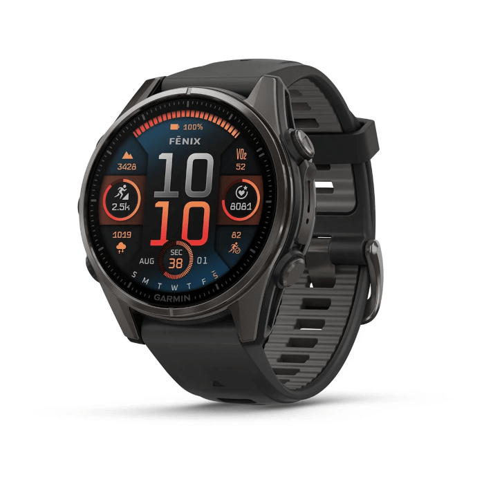 Garmin Fenix 8 (43mm, AMOLED, Carbon Grey DLC, Titanium, Pebble Grey, Silicone Band)