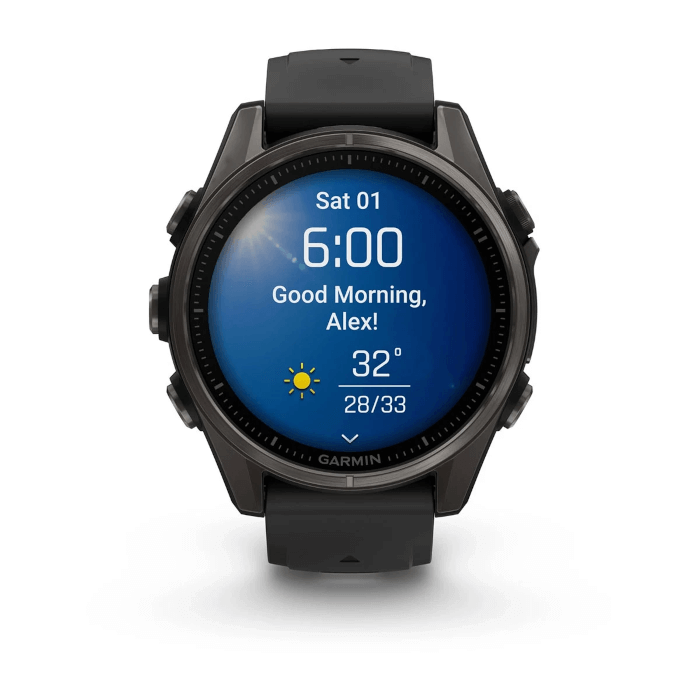 Fenix 8 (51mm, AMOLED, Carbon Grey DLC, Titanium, Pebble Grey, Silicone Band)