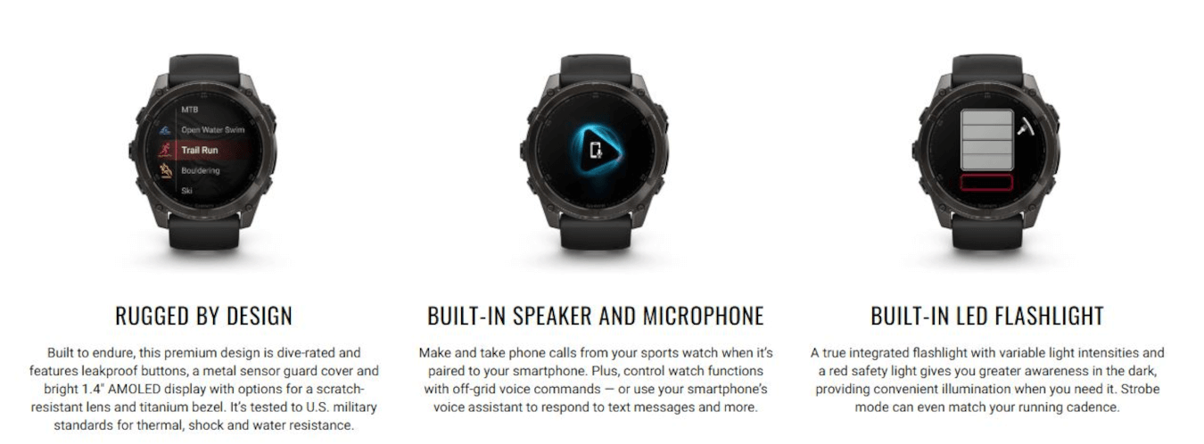 Fenix 8 (51mm, AMOLED, Sapphire, Titanium, Chestnut, Leather Band)