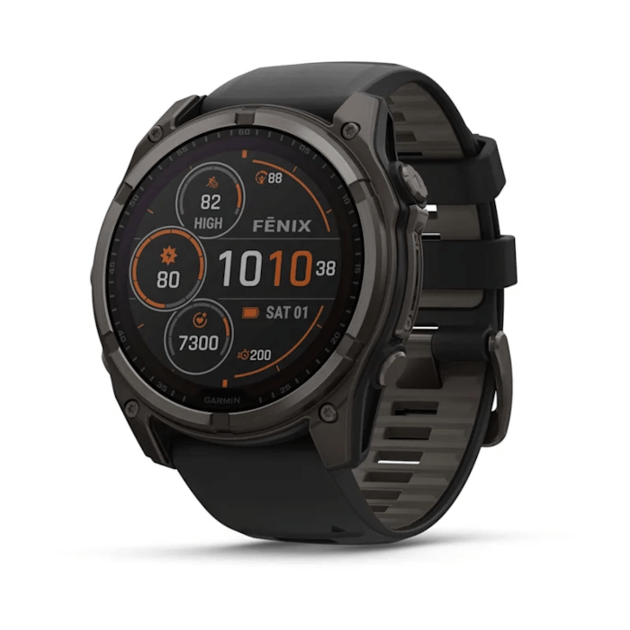 Garmin Fenix 8 (51mm, SOLAR, Carbon Grey DLC, Titanium, Pebble Grey, Silicone Band)