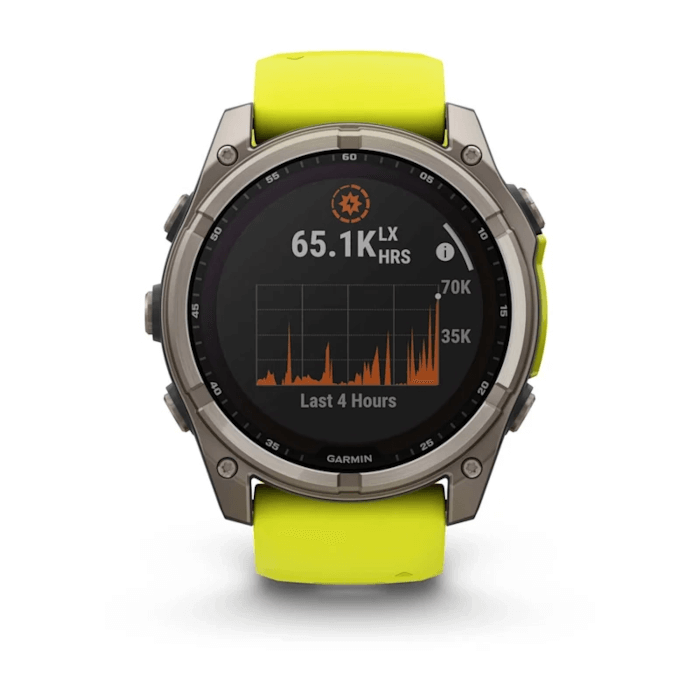 Fenix 8 (51mm, SOLAR, Sapphire, Titanium, Amp Yellow, Silicone Band)