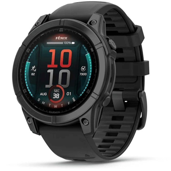 Garmin Fenix E (47mm, Black, Stainless Steel, Black, Silicone Band)