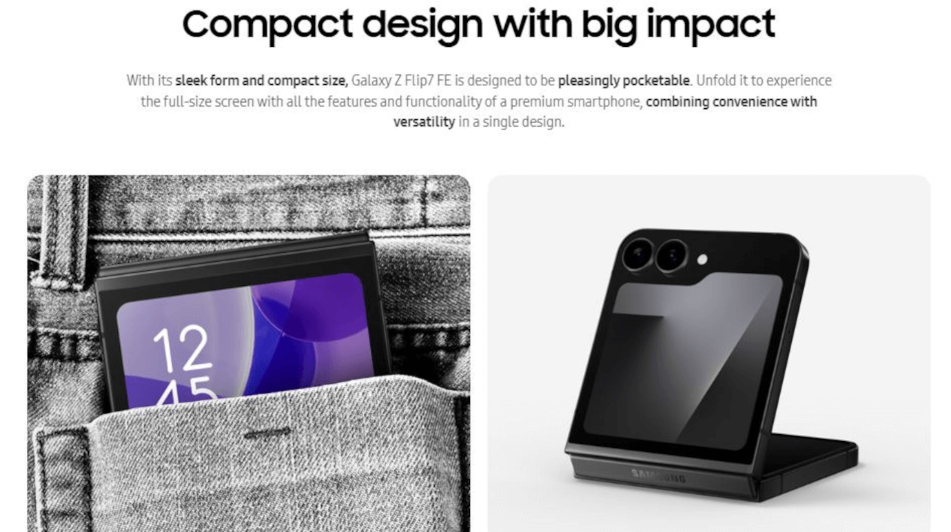 Galaxy Z Flip7 FE (White, 8GB, 256GB)