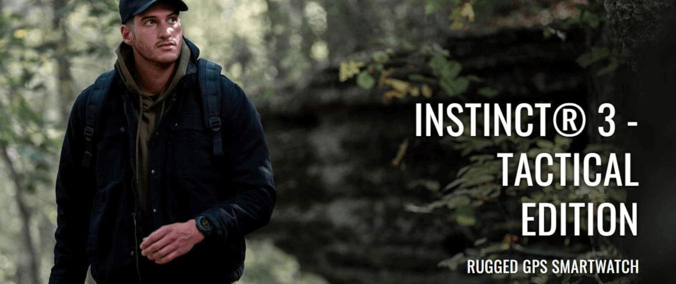 Instinct 3 Tactical Edition (45mm, Black, Solar, Black, Band)