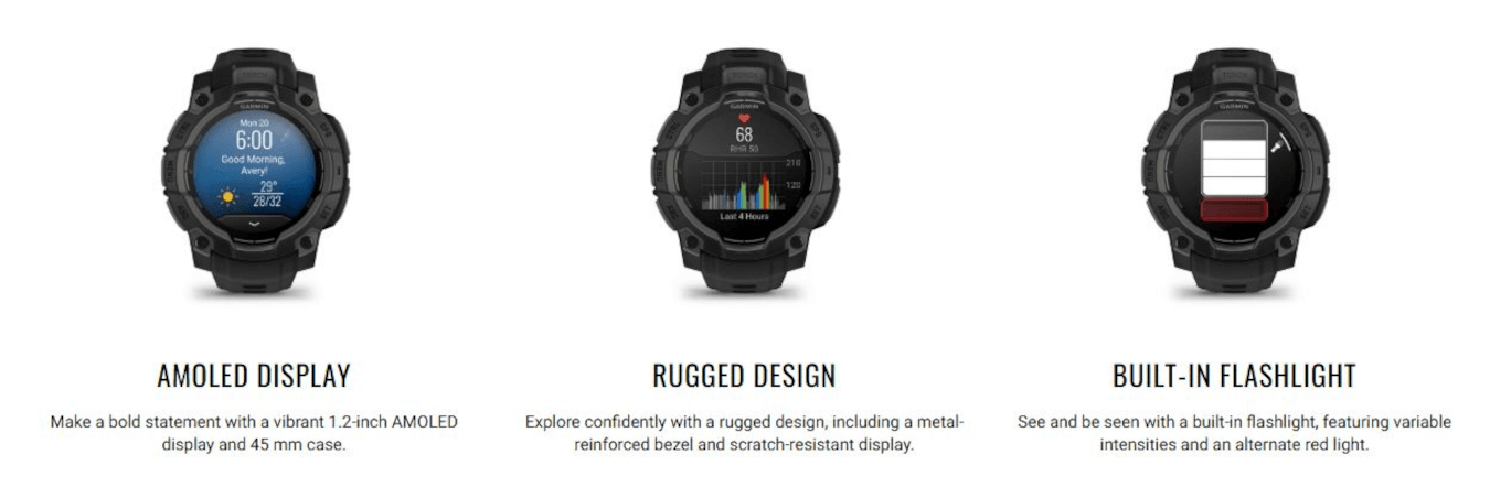 Instinct 3 Tactical Edition (50mm, Black, Solar, Black, Band)