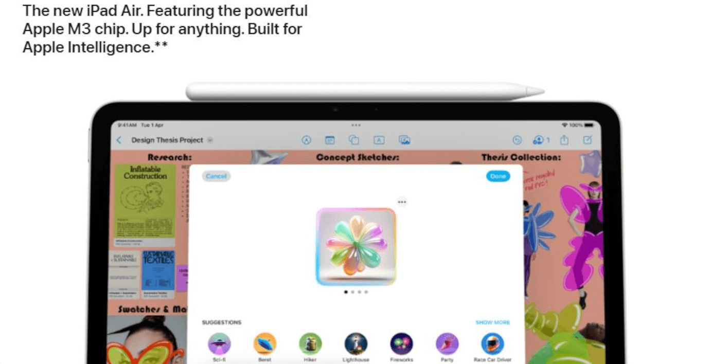 iPad Air (11 inches, Starlight, 128GB, Wi-Fi + Cellular)