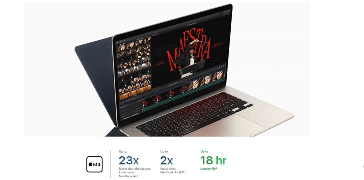 MacBook Air M4 (13 inches, Midnight, 16GB, 512GB)