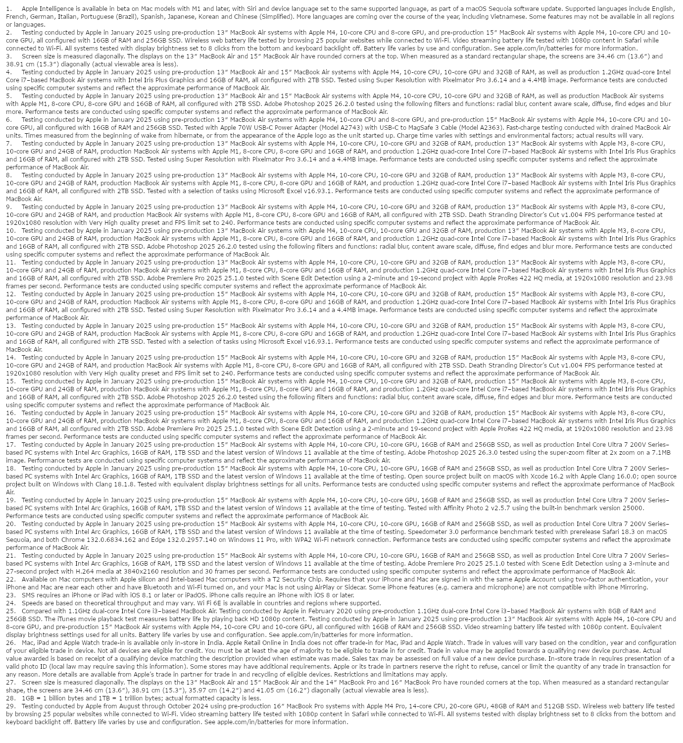 MacBook Air M4 (13 inches, Sky Blue, 16GB, 256GB)