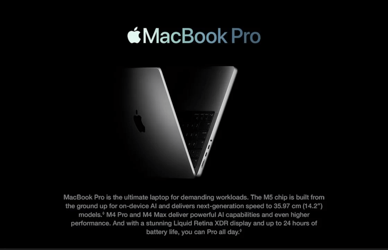 MacBook Pro M5 (14 inches, Silver, 16GB, 1TB)