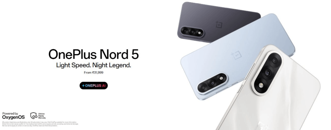 One Plus Nord 5 (Marble Sands, 12GB, 256GB)
