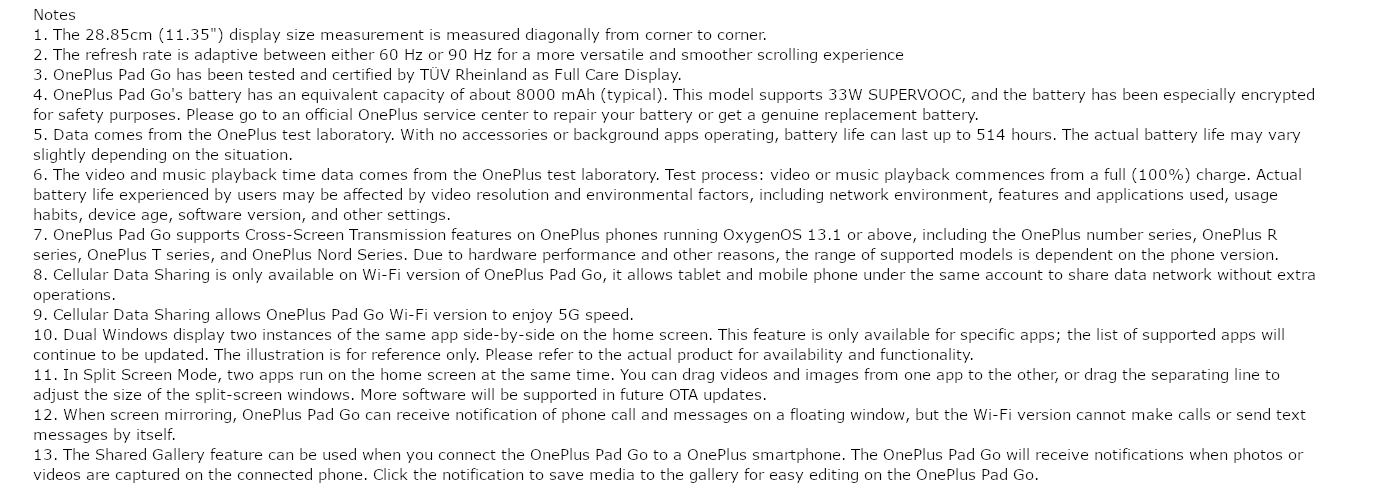 One Plus Pad Go (11.35 inches, Twin Mint, 8GB, 128GB, LTE)