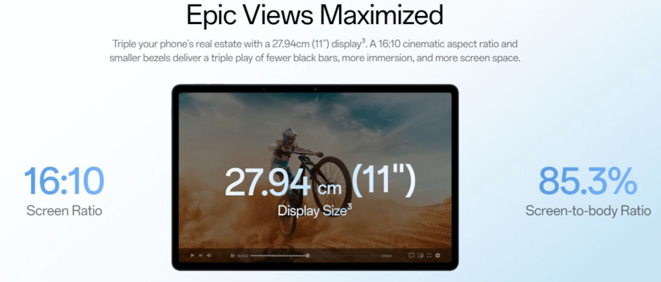 One Plus Pad Lite (Aero Blue, 6GB, 128GB, Wifi)