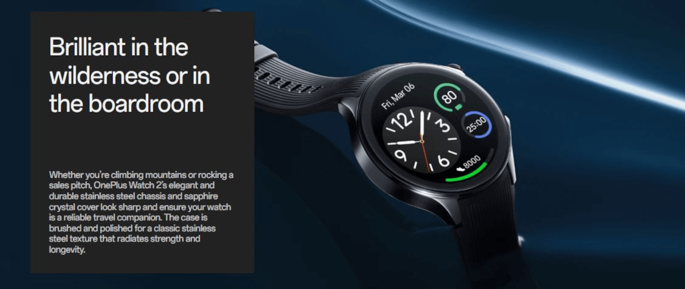 One Plus Watch 2 (46mm, Black Steel, Wi-Fi)