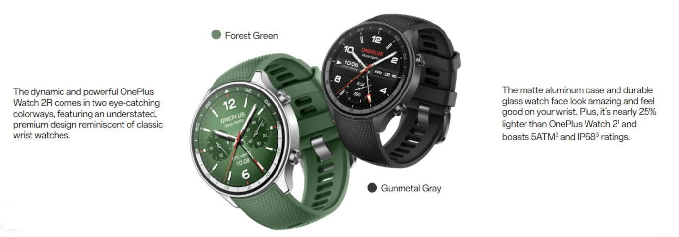 One Plus Watch 2R (46mm, Forest Green, Wi-Fi)