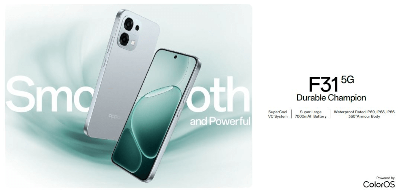 Oppo F31 5G (Cloud Green, 8GB, 128GB)