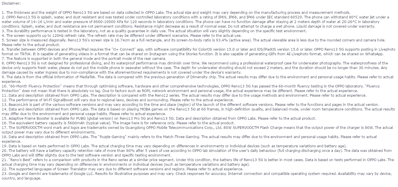 Oppo Reno 13 5G (Ivory White, 8GB, 256GB)