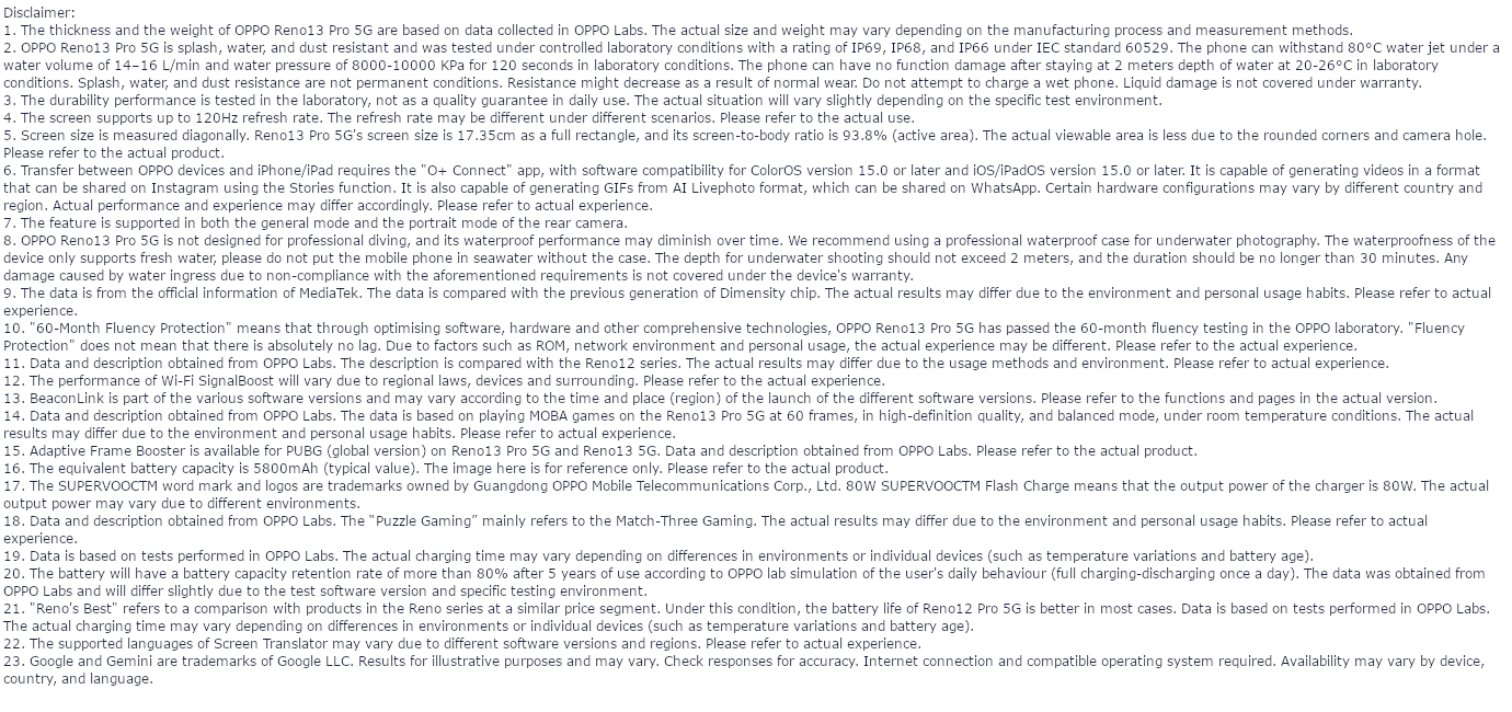 Oppo Reno 13 pro 5G (Graphite Gray, 12GB, 512GB)