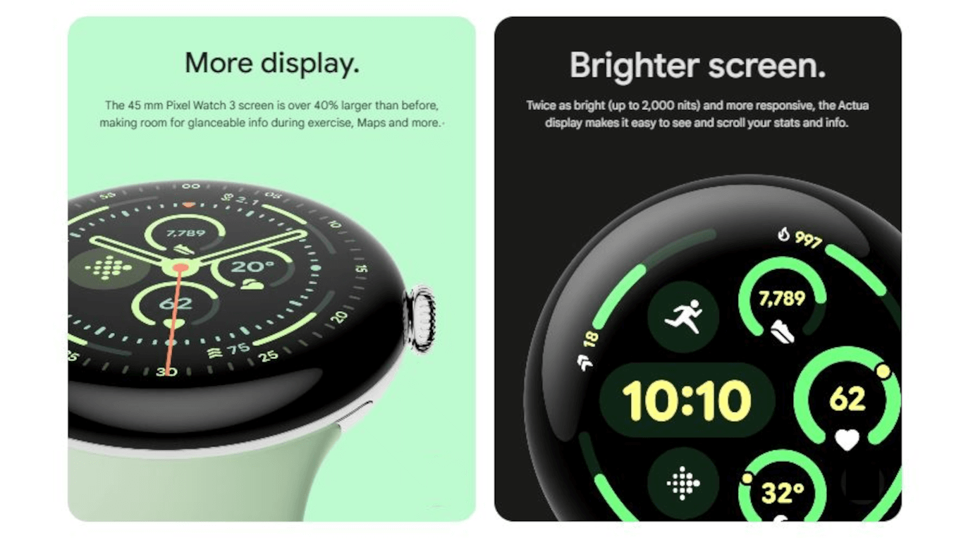 Pixel Watch 3 (Silver, 45mm, Silver, Active Band, Wi-Fi + Bluetooth)