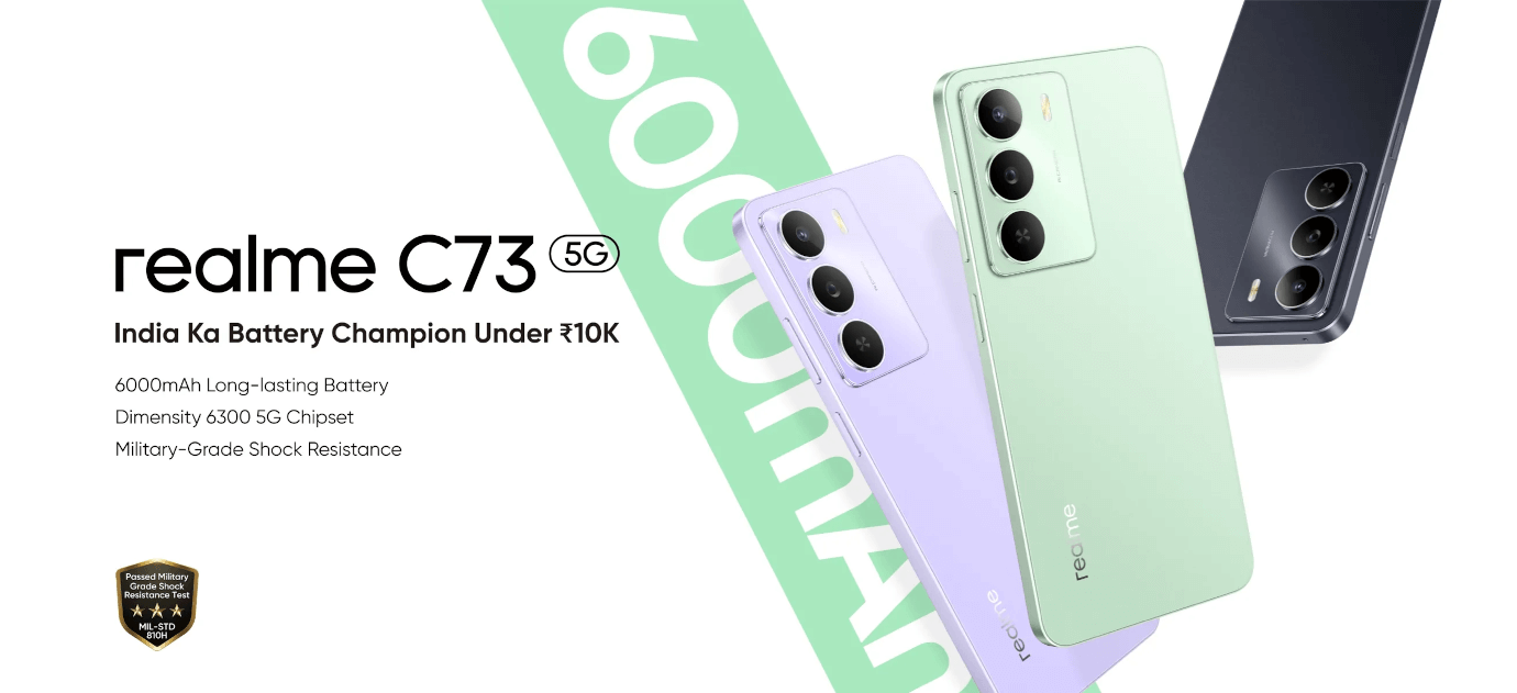 Realme C73 5G (Crystal Purple, 4GB, 64GB)