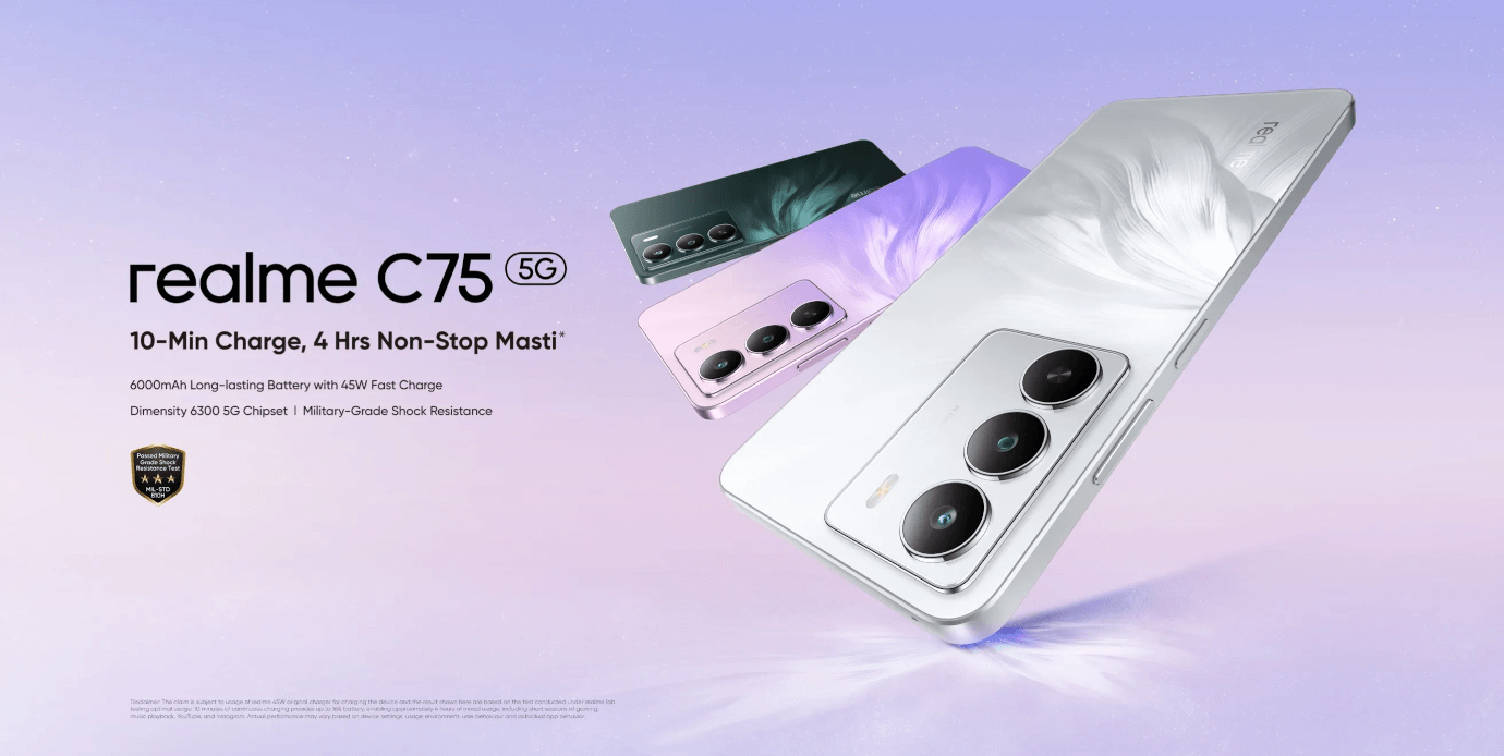 Realme C75 5G (Purple Blossom, 4GB, 128GB)