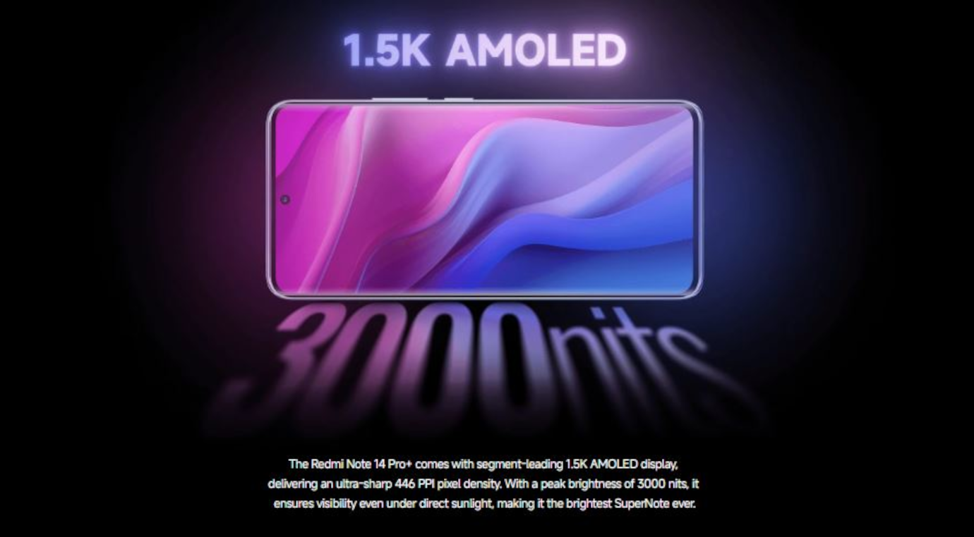 Redmi Note 14 pro plus 5G (Titan Black, 8GB, 256GB)