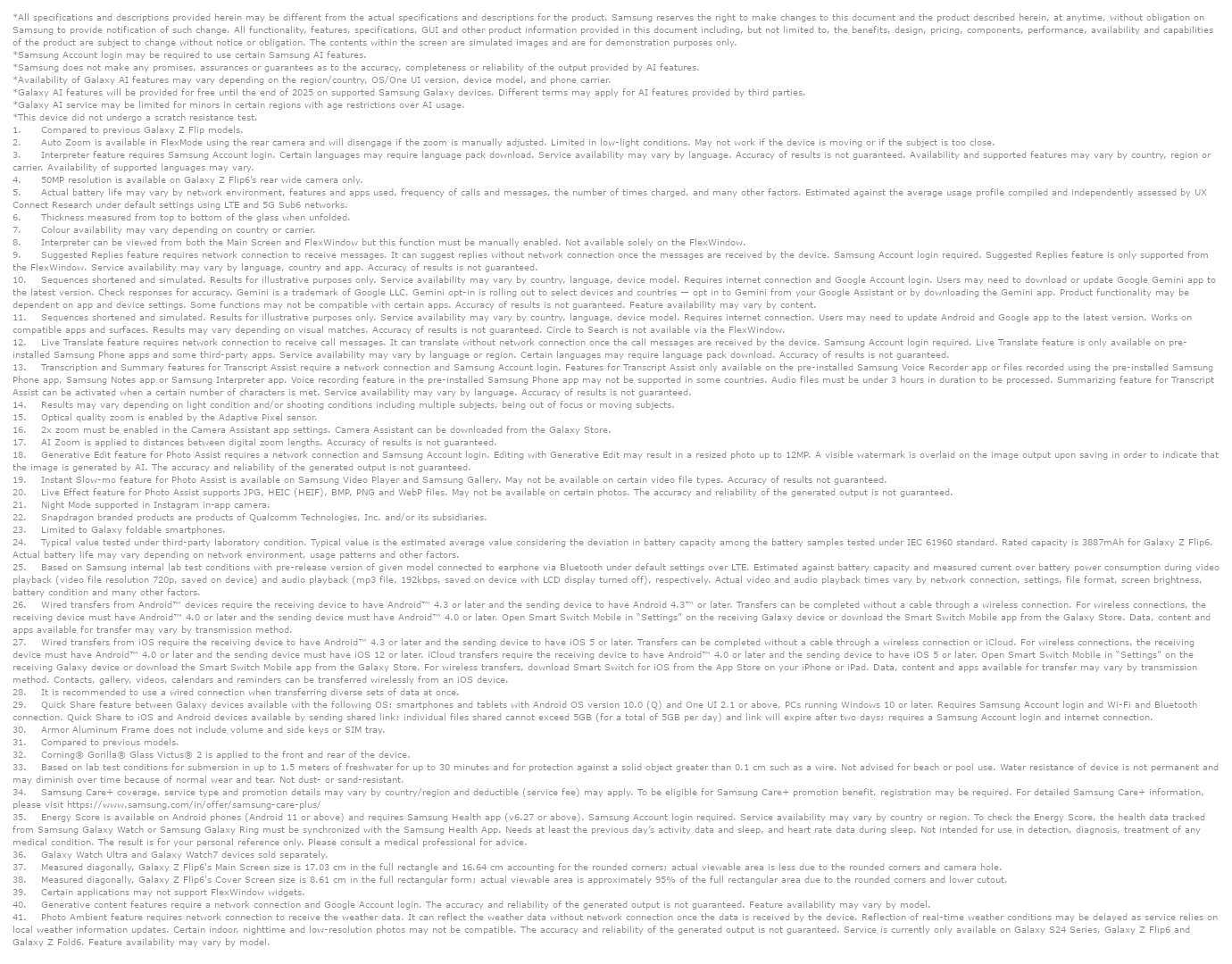 Samsung Z Flip6 (Mint, 512GB)