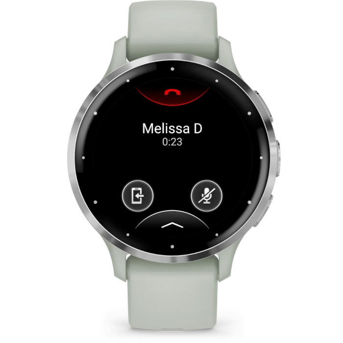 Venu 3S (41mm, Silver Stainless Steel Bezel, Sage Grey Silicone Band)