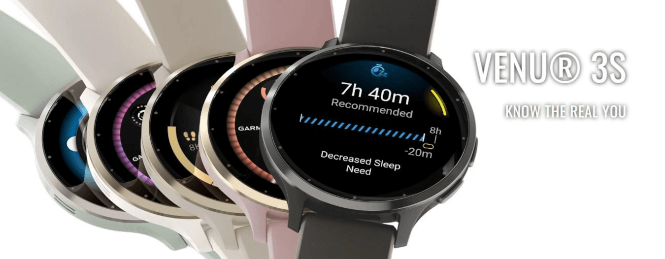 Venu 3S (41mm, Soft Gold Stainless Steel Bezel, French Grey Leather Band)