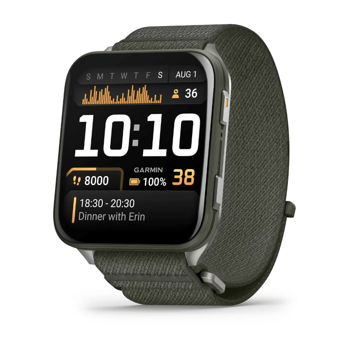 Garmin Venu X1 (Moss Titanium, Moss, Nylon Band)