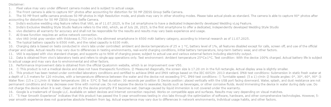 Vivo V60 (Auspicious Gold, 16GB, 512GB)