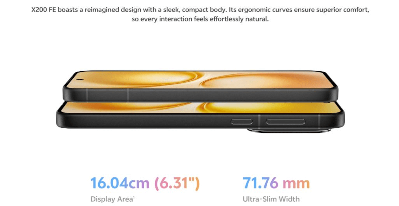 Vivo X200 FE (Amber Yellow, 16GB, 512GB)