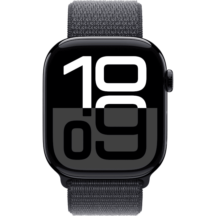 Apple Watch Series 10 (Aluminium,  Jet Black, 46mm, Ink, Sport loop, GPS)