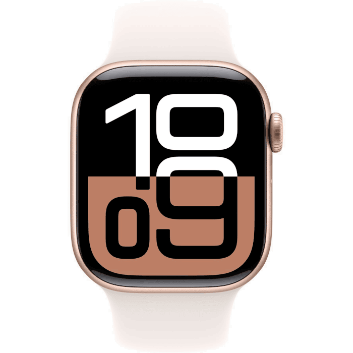 Apple Watch Series 10 (Aluminium,  Rose Gold, 42mm, Light Blush, Sport Band, ML, GPS + Cellular)