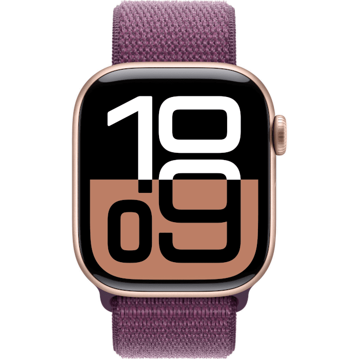Apple Watch Series 10 (Aluminium,  Rose Gold, 42mm, Plum, Sport loop, GPS)