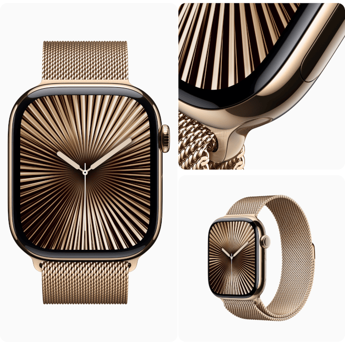 Watch Series 10 (Titanium,  Gold, 42mm, Starlight, Sport Band, ML, GPS + Cellular)