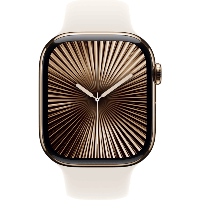 Apple Watch Series 10 (Titanium,  Gold, 46mm, Starlight, Sport Band, ML, GPS + Cellular)
