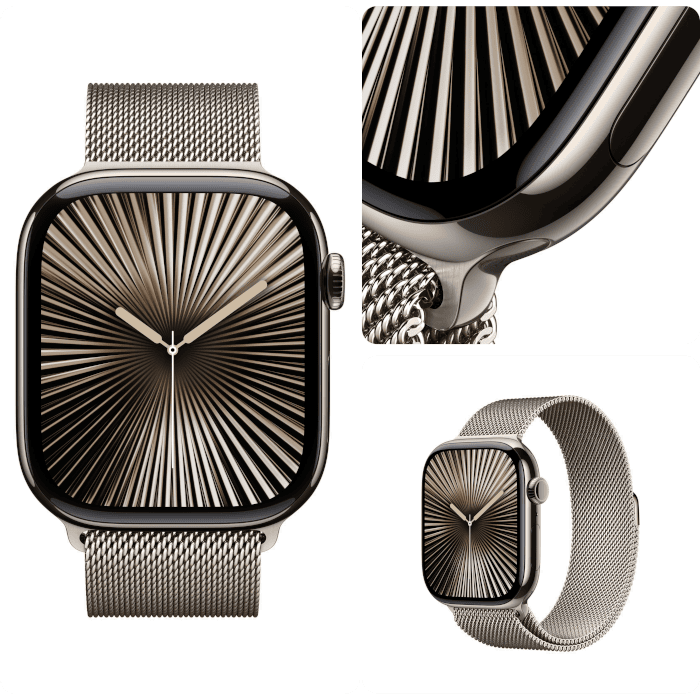 Watch Series 10 (Titanium,  Natural, 46mm, Stone Grey, Sport Band, ML, GPS + Cellular)