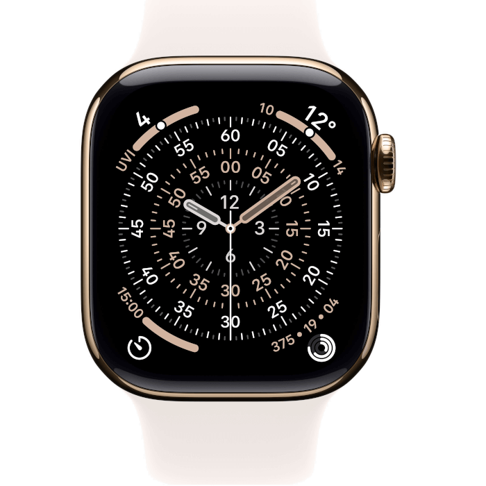 Watch Series 11 Titanium (42mm, Gold, Sport Band, Light Blush, GPS + Cellular, M/L)