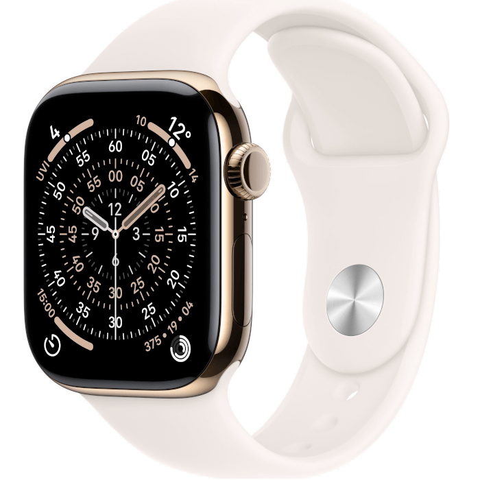 Apple Watch Series 11 Titanium (46mm, Gold, Sport Band, Light Blush, GPS + Cellular, S/M)