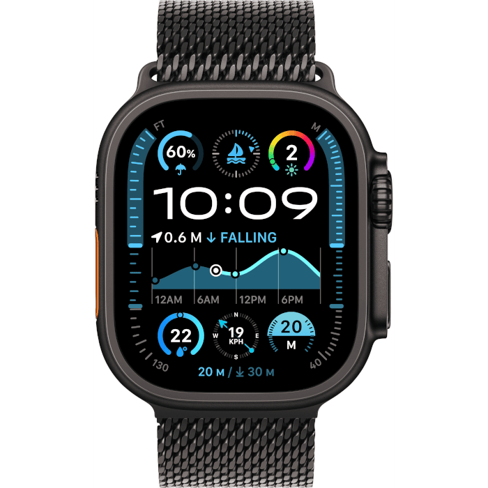 Watch Ultra 2 (Titanium, Black, 49mm, Black, Milanese loop, M, GPS + Cellular)
