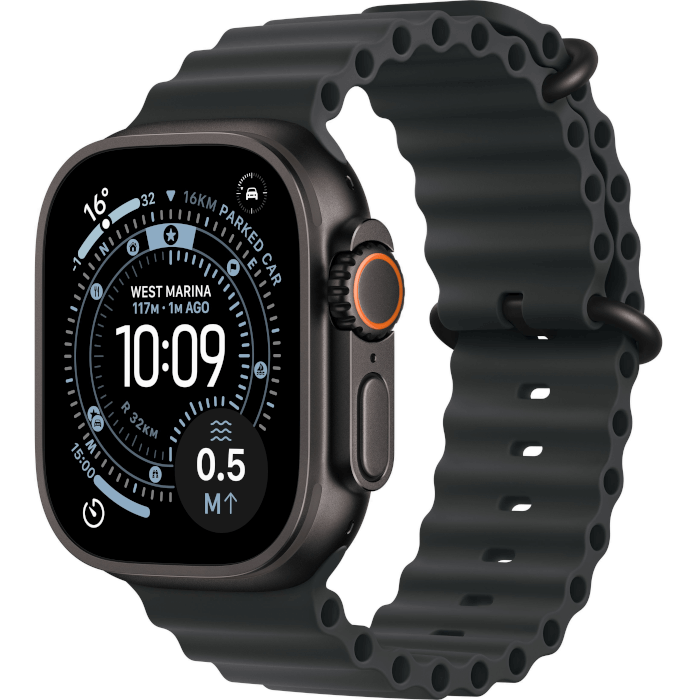 Apple Watch Ultra 3 (49mm, Black, Ocean Band, Black, OS)